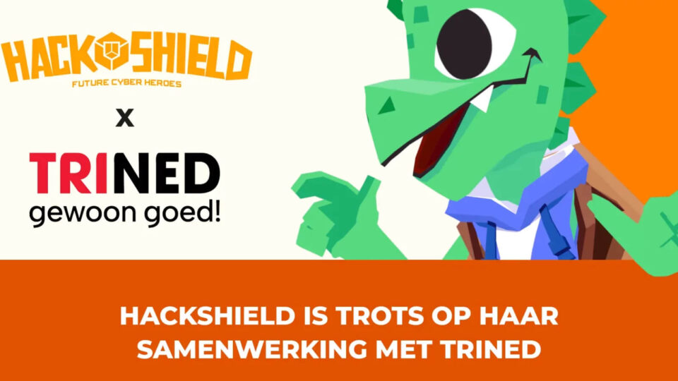 HackShield is trots op haar samenwerking met TriNed afbeelding van met logo's en een geanimeerde groene draak